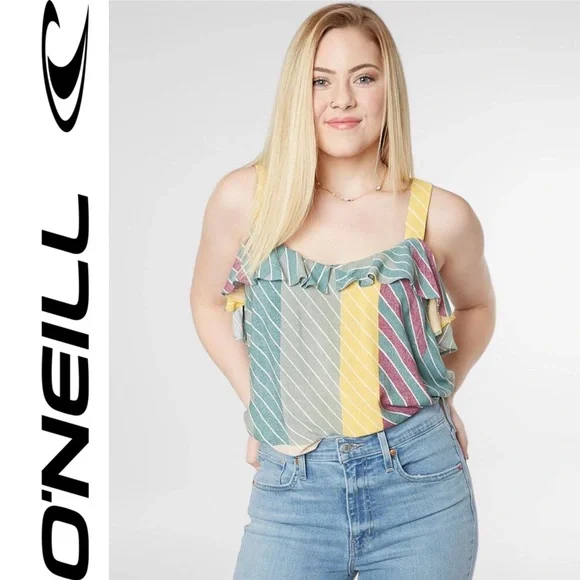 🔥SOLD🔥 O’NEILL NWOT Striped Tank Top with Adjustable Straps Size Small - Picture 4 of 9